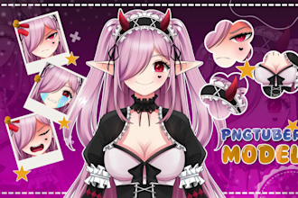 create custom pngtuber character in anime style for you