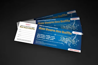 design raffle ticket, even ticket, boarding pass in 6hrs