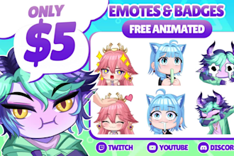 make custom twitch emotes, animated emotes, sub badges for stream