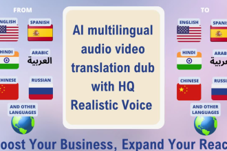 do ai multilingual audio video translation pro dub with HQ realistic voice