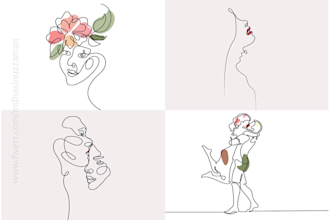 draw a minimalist line art portrait from your photo