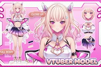 draw and rigging high quality live2d vtuber model for stream