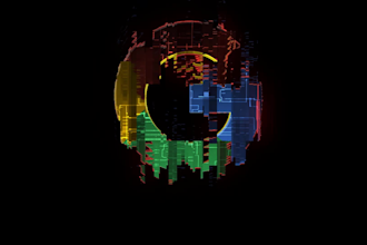 do 4k glitch realistic neon sign logo animation