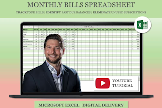 create you a monthly bill tracker excel spreadsheet