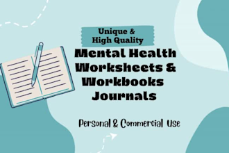 design mental health worksheets workbooks and journals