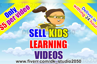 sell kids learning videos with free thumbnail