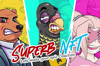 draw custom nft character, nft art colection or nft trait