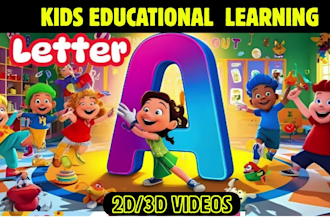 create 3d animation fast viral learning kids education videos for youtube