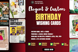 create a custom birthday wishing card with a unique design