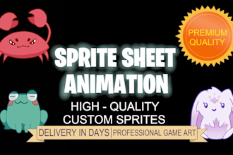 create 2d game character sprite sheet animation