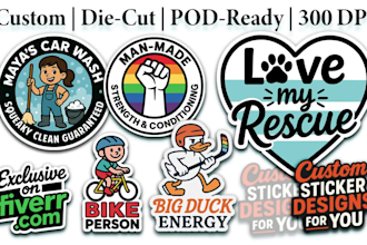 design cute stickers, custom sticker packs, personalized sticker art