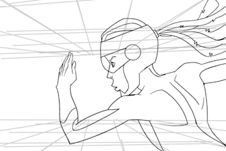 do 2d traditional animation, frame by frame animation, hand drawn, 2d line art