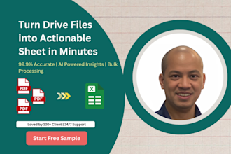 extract, summarize PDF data from gdriver into google sheets