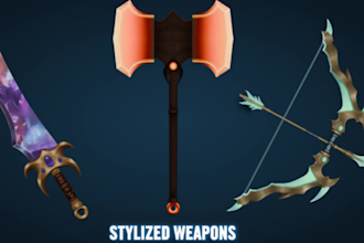 model stylized weapons and props for your game
