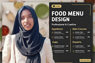 design a modern food menu and cookbook layout