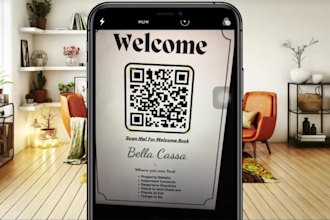 design attractive digital airbnb welcome book, house manual