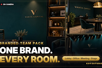 design a branded virtual background pack for your team or company