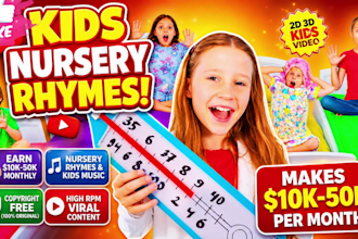 create kids educational videos, animation for kids, nursery rhymes, kids video