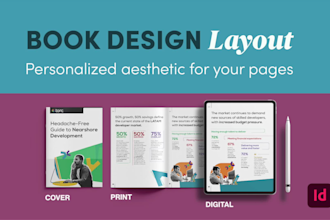 do premium book layout design of interior pages and cover