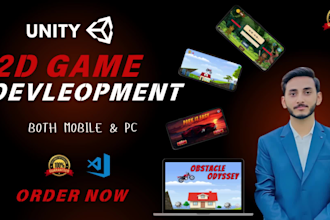 do professional 2d unity game development for android IOS PC web