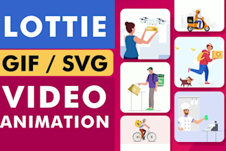 create lottie animtion json svg gif for website or app