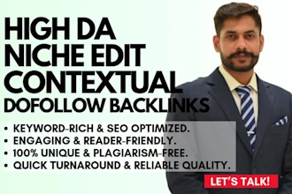 publish high da guest post niche edit with contextual SEO dofollow backlinks