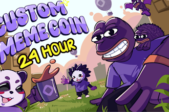 create meme character, cartoon meme coin art for your website and social media