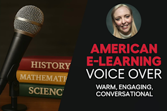 be your clear friendly confident global voice over for your e learning project