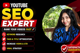 be your professional youtube video SEO expert