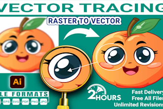 vectorize, recreate any logo or image file in illustrator