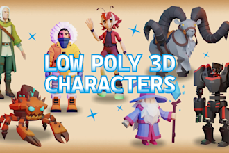 model, rig, and animate stylized, low poly 3d character