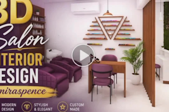 design 3d barber shop hair salon tattoo studio pedicure spa nail retail store