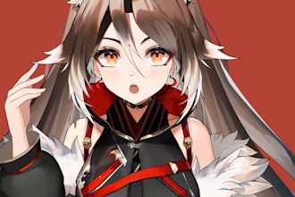 design and rig live 2d vtuber model, 2d vtuber model anime vtuber commission