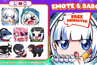 draw chibi discord emoji, animated emotes and twitch emote panels