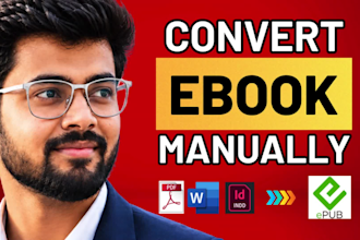 convert PDF to epub, word, indesign to epub for kindle ebook