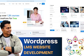 build wordpress elearning lms website or course selling website