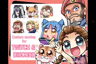 draw or animate cute chibi emotes for twitch and discord