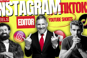 edit igtv, youtube shorts video ,instagram reels and add brolls