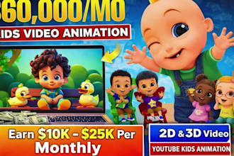 create kids learning videos, animation for kids, nursery rhymes, kids videos