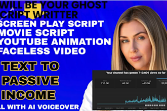 write viral scriptwriting for faceless ai history yt shorts with ai vo for pi