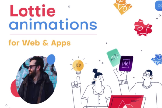 do an elegant lottie  animation for web or apps