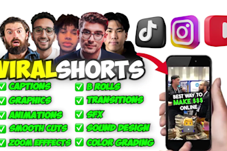 edit short form videos,reels,tiktok,shorts with captions like alex hormozi