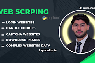 create selenium bots for data extraction, data scraping from complex sites
