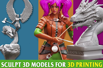 sculpt character, molding, statue, miniatures, fantasy 3d model for 3d printing
