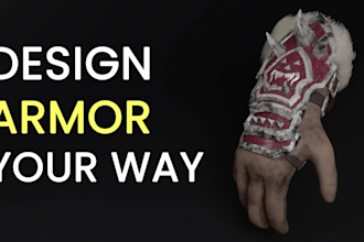 create high quality 3d metal armor design with realistic damages