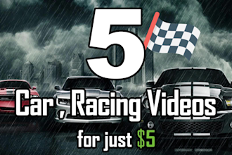 5 car racing logo intro video animations