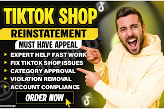fix tiktok shop violation, approve category and tiktok shop reinstatement