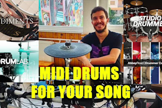 write and record drums for your song in midi format