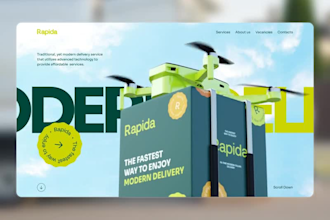 design interactive 3d animated landing website using threejs