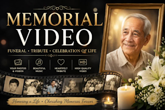 create a beautiful memorial funeral slideshow video tribute